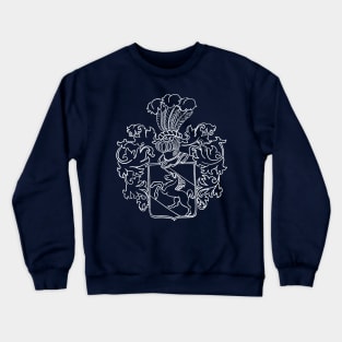 Shedenhelm Family Crest with NAME on BACK (Distressed White Linework) Crewneck Sweatshirt